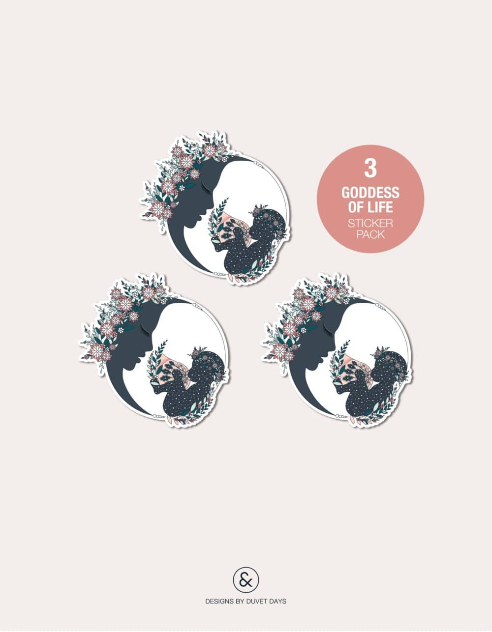 Designs By Duvet Days_Stickers_Goddess of Life_3pack