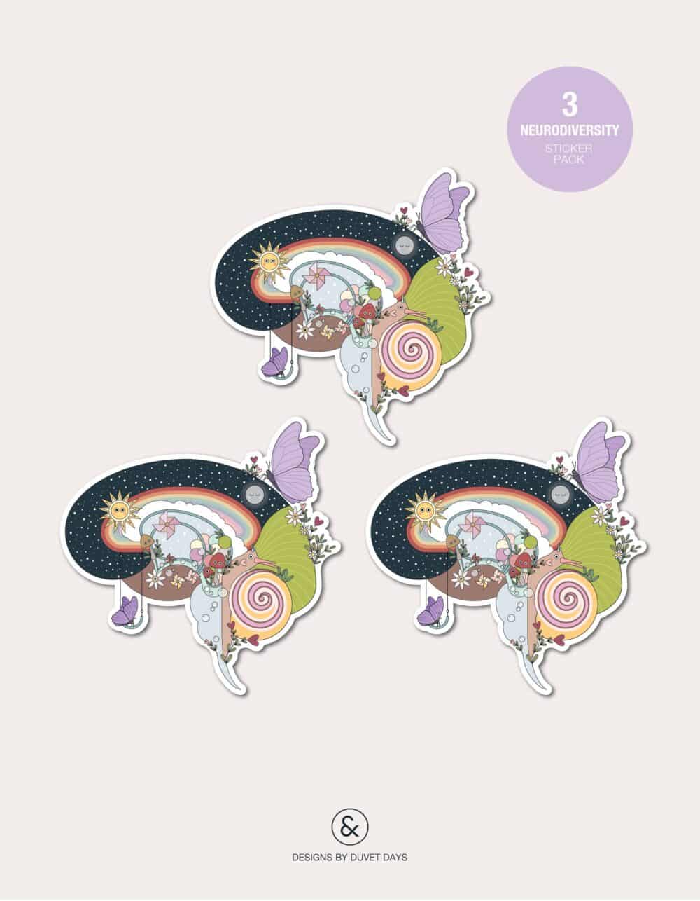 Duvet Days_Anatomy Illustrations_8.5x11_Neurodiversity Stickers 3 Pack-04
